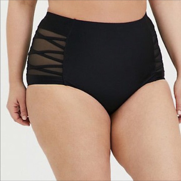 torrid Other - Torrid Black Lattice High Waisted Swim Bikini Bottoms